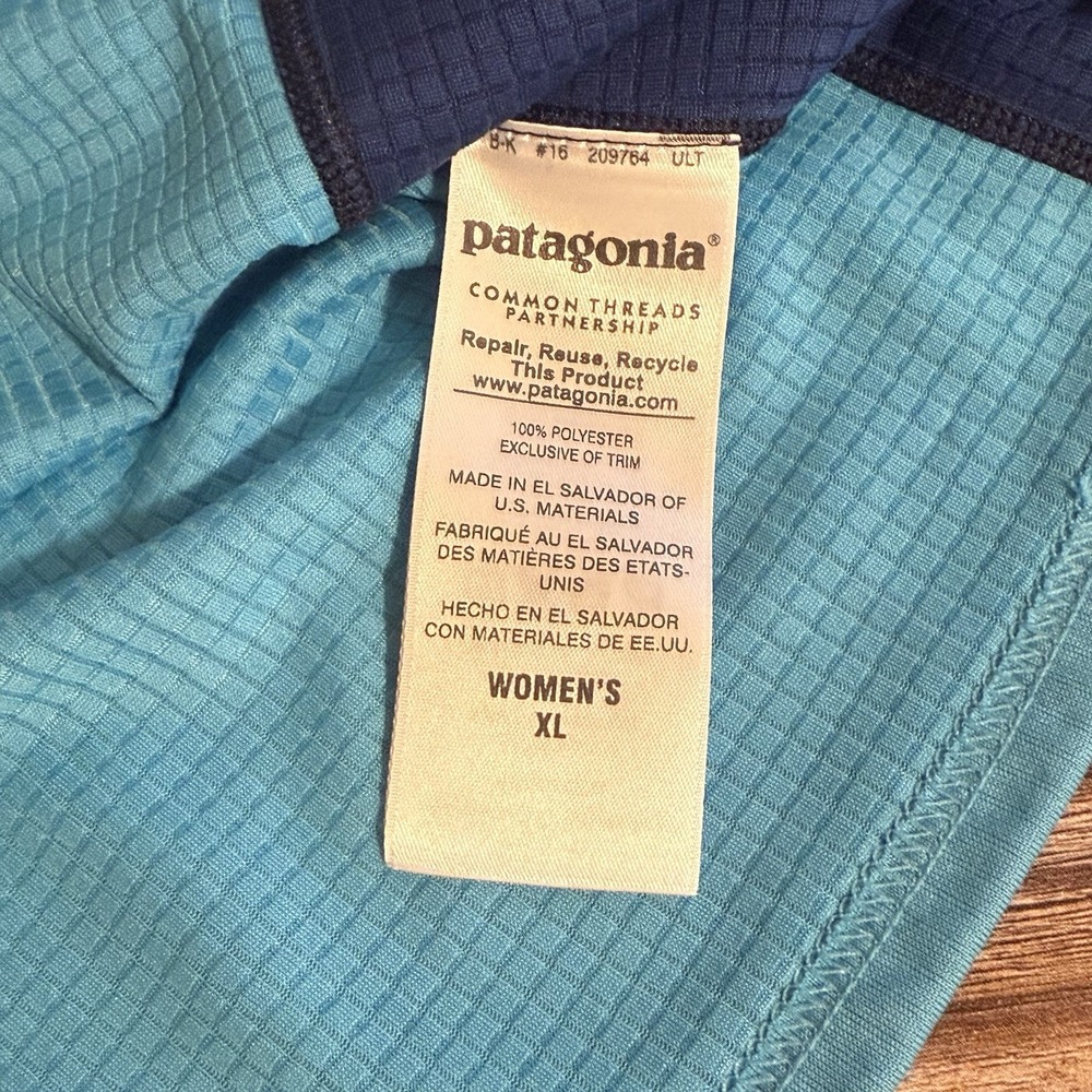 Patagonia Capiline Baselayer Quarter Zip Womens Size XL Polartec Blue Midweight - Picture 9 of 9